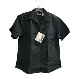 Blauer Women's Gray‎ Short Sleeve Button-Up Uniform Shirt Size M